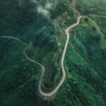 aerial photography of roadway